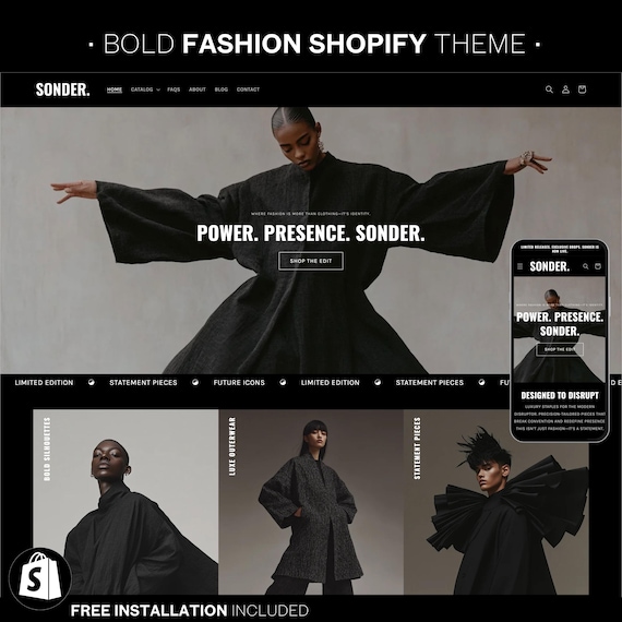 Dark Fashion Shopify Theme: Luxury Boutique Template