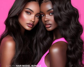 Pink Hair Model Bundle: 50 Photos & Video for Beauty Brands