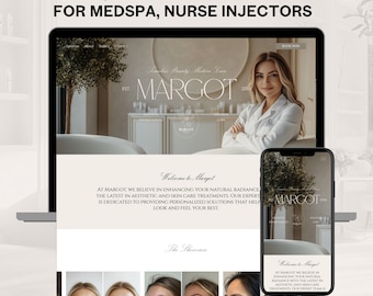 Plantilla de Squarespace para enfermeras inyectoras y spa médico: diseño de sitio web estético para esteticistas, servicios de Botox y terapia intravenosa.