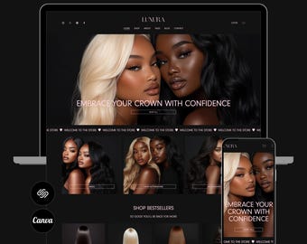 Tema de Squarespace para cabello de lujo: Boutique de pelucas y extensiones