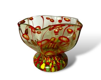 1930’s Ernst Steinwald & Co. Uranium Czech Glass Splatter Bowl