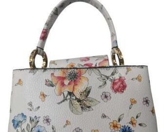 Leather Desing-Bag with Flowers, Handbags, Womens Handbags, Genuine leather handbags, MarysNews-Bagstore