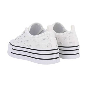 Plateau-Sneaker Low-Basket Canvas-Sneaker Weiss Bild 2