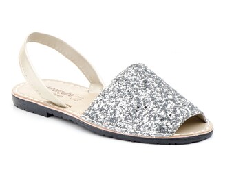 Sandale Avarca Menorquina - Riemchen-Sandale | Glitter-Plata