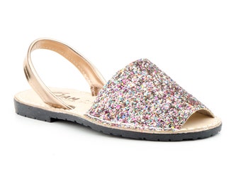 Sandale Avarca Menorquina - Riemchen-Sandale | Glitter-Multi