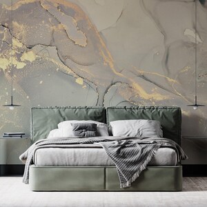NEUTRAL Gold Marble Wallpaper | Modern Abstract Gold Mural | Luxury Creative Stone | Ceramic Art Wall | Preppy Removable Wall Print 488
