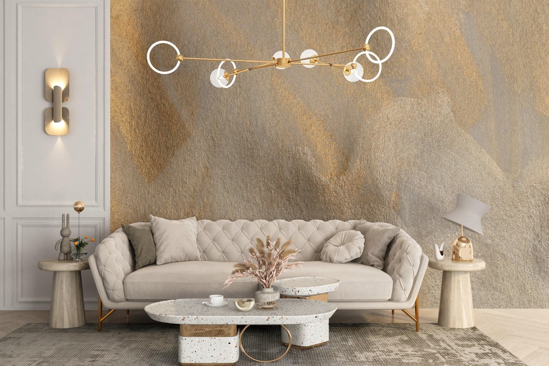 Modern Gold Venetian Wallpaper | Faux Texture | Decorative Paint Peel ...