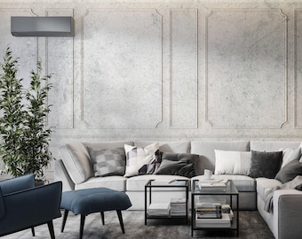 Modern Concrete Wood Panels Wallpaper | Antique Classic Wood Mural | Vintage Art | Wainscot | Luxury Boiserie 544
