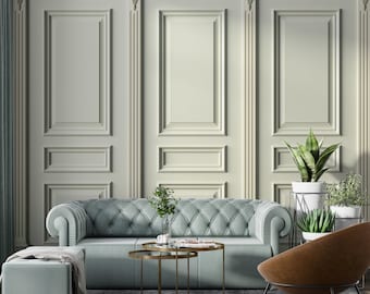 PERFECT Beige Wood Wallpaper | Antique Wood Panel Mural | Classic and Vintage Wall Decal | Wainscot | Boiserie 343