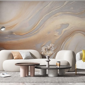 Natural Gold Marble Wallpaper | Modern Abstract Gold Mural | Luxury Creative Stone | Ceramic Art Wall | Preppy Removable Wall Print 493