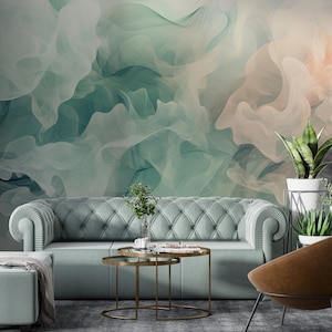 MODERN Pastel Watercolor Wallpaper | Abstract Ombre Mural Peel and Stick | Abstract Pastel Removable Wall Art | Temporary Decal 509