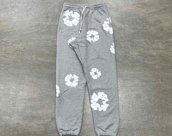 Denim Tears Gray The Cotton Wreath Sweatpants All Colors - Unisex Sweats Trackpants