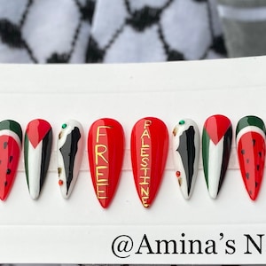 Palestine Stilleto Nails