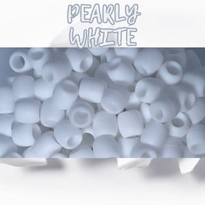 Silicone Hair Beads in the color Pearly White