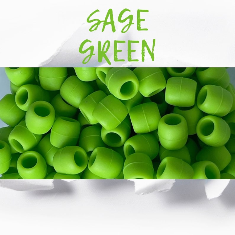 Silicone Hair Beads in the color Sage Green