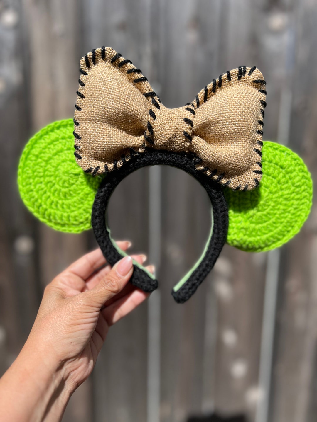 Oogie Boogie Minnie Mouse Ears Crochet Headband Disney Ears Hair Bows ...