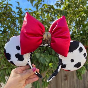 Dalmatian Minnie Mouse Ears Headband Cruella Deville Disney Ears Mickey Minnie Mouse Ears Dalmatian Print Disney Christmas Gift Holiday Gift