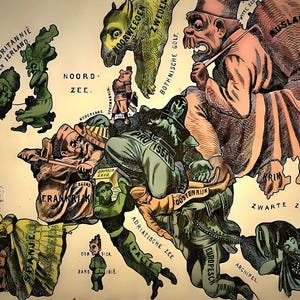 Vintage Karte von Europa Poster - Landkarte - Satirische Kunst - 1800 Landkarte Kunstdruck - Parodie Druck - Große Wandkunst - Digitale Drucke - Wanddekoration
