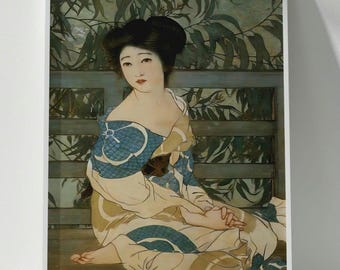 浮世絵風日本美術 - 女性オリエンタルインテリア - (デジタルダウンロード)