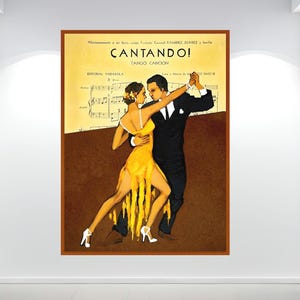 Póster de tango vintage: Impresión artística de música bailable argentina (descarga digital)