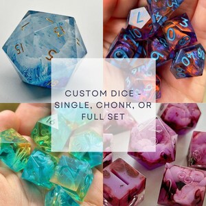 Custom Dice - single, chonk, or full dnd dice set
