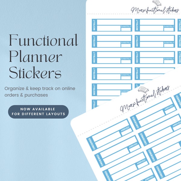 Bestellungen/Orders | Functional Planner Sticker/Planer Aufkleber | Erin Condren/Filofax