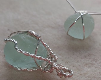 Kit, Sea Glass, Wire Wrap, Pendant, Silver, Jewellery, Suitable for Beginners, Eco Friendly