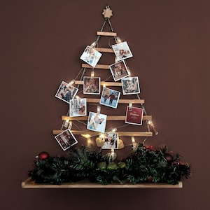 Houten fotohanger kerstherinnering! Kersthuisdecoratie, houten fotobord, houten fotodisplay, houten kerstfotohouder.