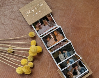 Pull Out Photo Box | Unique Photo Album | Image Box | Photo Album Alternative | Memory Trinket Wooden Box | Gifts for Couples