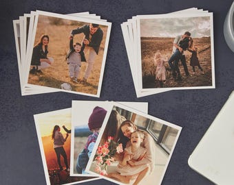 Stampe fotografiche personalizzate in stile pellicola Instax 4x4, stampe fotografiche istantanee, regalo fotografico personalizzato per anniversario, compleanno, mamma, coppia, San Valentino