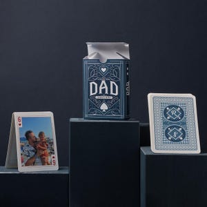 Custom speelkaarten vader, gepersonaliseerde fotodeck, verjaardagscadeau, vaderdagcadeau, cadeau nieuwe vader, Memorial vintage cadeau, uniek cadeau voor hem