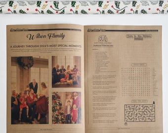 Christmas Newspaper, Photo Customizable Funny Christmas Cards, Letter from Santa, Printable Newspaper Photo Gifts, Grandma Mom Dad BFF Gifts