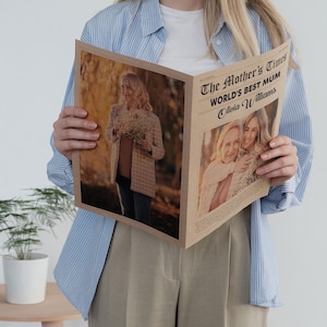 Personalized Mother's Day Newspaper Keepsake with Photo, Custom Gift for New Mom, Grandma, Wife, Baby Announcement, 1st Mother's Day Gift