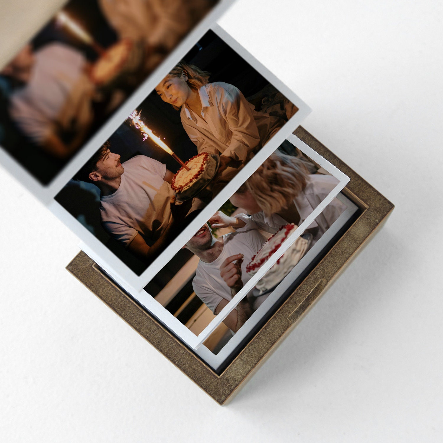 Customized Photo Frame & Trinket Box, Personalized Wooden Keepsake Box Photo Album Set - Unique Gift for Him, Couples, Engagement, Christmas