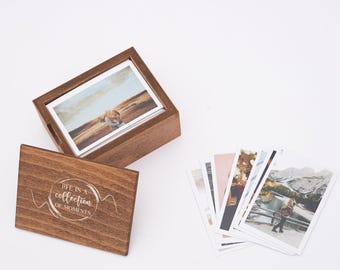 Life is a Collection of Moments Wood Photo Box, 70 Prints 2x2.75 Inch