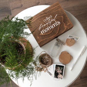Kit fai da te regalo scatola portafoto in legno, scatola portafoto personalizzata, regalo di San Valentino Galentine, regalo fotografico per il primo anniversario per fidanzata fidanzato
