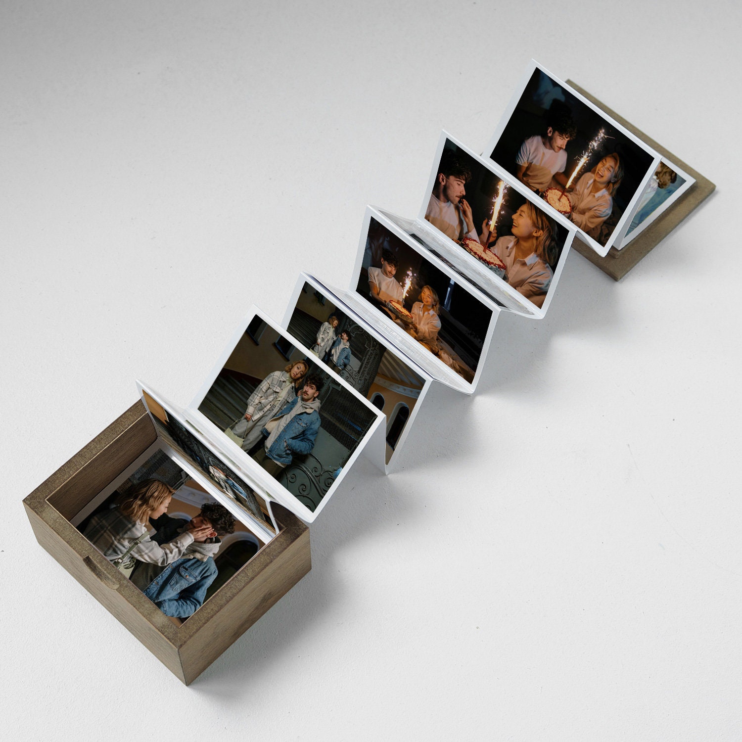 Customized Photo Frame & Trinket Box, Personalized Wooden Keepsake Box Photo Album Set - Unique Gift for Him, Couples, Engagement, Christmas