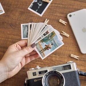 Custom Mini 2x3 Photo Prints with Personalized Text, Instant Film Style Keepsake, Anniversary, Birthday Gift for Him Her, Family Photo Gift