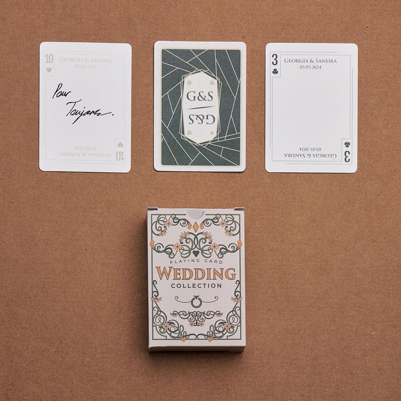 Wedding Guest Book Playing Cards, Custom Deck of Playing Cards Box ...