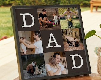 Marco de fotos personalizado para papá, regalo personalizado para el Día del Padre, exhibición de recuerdos familiares
