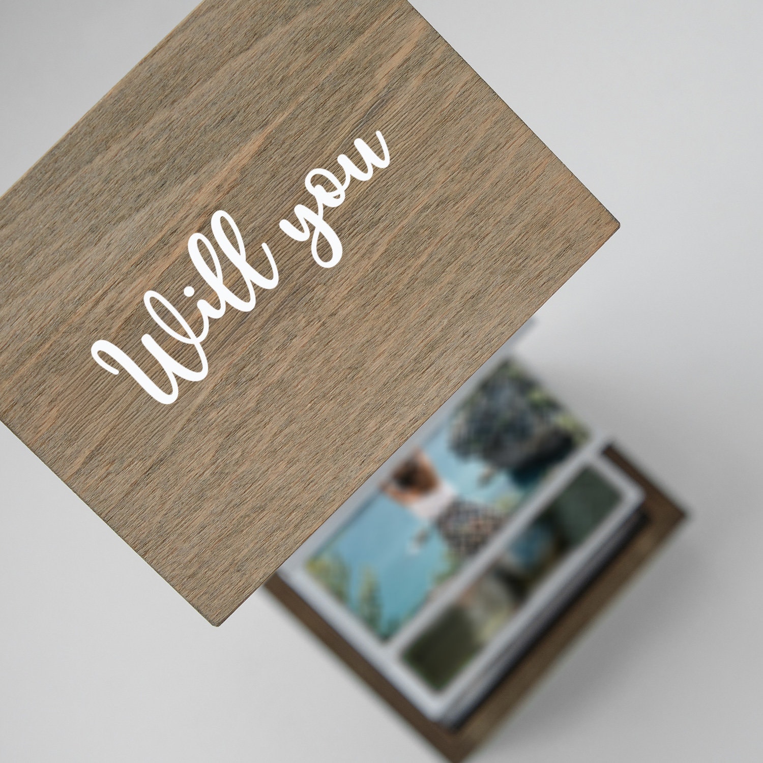 Pull Out Wooden Photo Album as Bridesmaid Proposal Gift. Wood Photo Keepsake Box. Maid of Honor Proposal. Bridesmaid Photo Gifts. Photo Box.