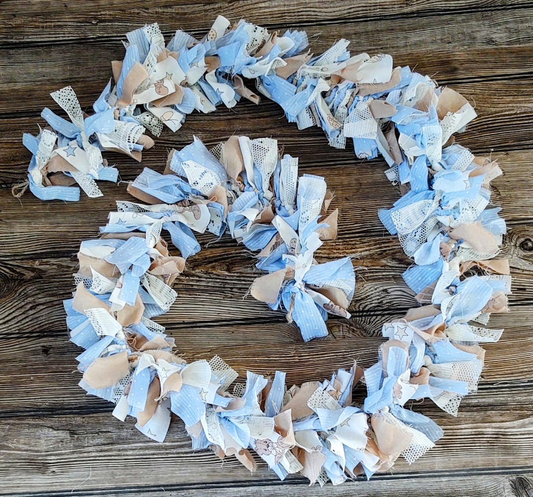 Hand-tied Rag Garland, Baby Shower Garland, Baby Room Decor, Bedroom ...