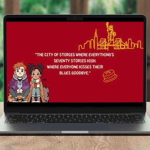 ケーキを運ぶ 2 人の見知らぬ人 (ニューヨーク市中) ミュージカル風のデスクトップの壁紙 |ニューヨークにインスピレーションを得たアート |