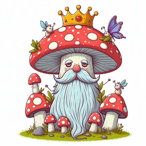 Mushroom King | Digital Download, JPG, PNG file, Midjourney Ai, Leonardo Ai, Ai Art, Digital Art, AI Generate, Art Print