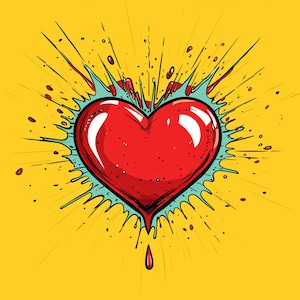 Splash Heart | Digital Download, JPG, PNG file, Midjourney Ai, Leonardo Ai, Ai Art, Digital Art, AI Generate, Art Print