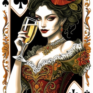 Queen of Spades | Digital Download, JPG, PNG file, Midjourney Ai, Leonardo Ai, Ai Art, Digital Art, AI Generate, Art Print