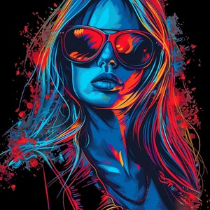Neon Blond | Digital Download, JPG, PNG file, Midjourney Ai, Leonardo Ai, Ai Art, Digital Art, AI Generate, Art Print
