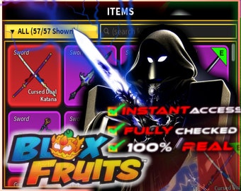 ROBLOX Blox Fruits | Account Including Cursed Dual Katana | MAX Level 2550 | Soul Guitar+ Mythical Fruit 75M+ Beli + 169k Fragments + Dough