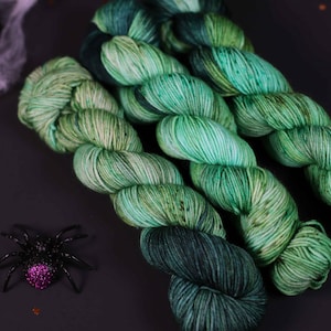 Hocus Pocus Inspired Hallowed Ground Yarn, Green, Glowing DK