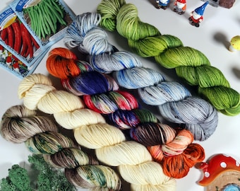 Spring Collection Yarn, Thunderstorm, Grass, Mushroom, Gnome, Bulky Sock Worsted